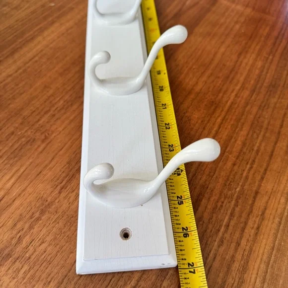 2 White Wall Hook Organizers. 1 White 18” and 1 Off-White 27”. - Picture 6 of 10